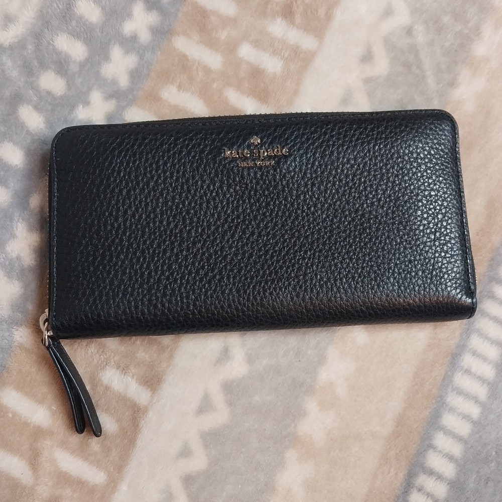 Kate Spade Black Pebbled Leather Wallet